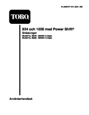 Toro 38559 Toro 1028 Power Shift Snowthrower Owners Manual, 1999 page 1