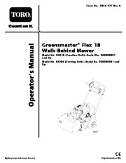 Toro 04018 04206 Greensmaster Flex 18 Lawn Mower Owners Manual page 1