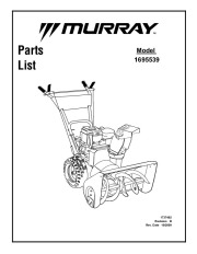 Murray Walk Behind 1695539 Snow Blower Parts Manual page 1