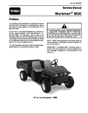 Toro 08164SL Service Manual Workman MDE Preface Publication Service page 1