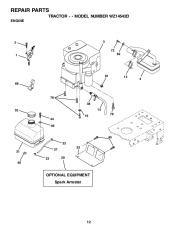 Weed Eater WZ14542D Lawn Tractor Repair Manual, 2010 page 12