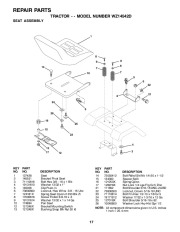 Weed Eater WZ14542D Lawn Tractor Repair Manual, 2010 page 17