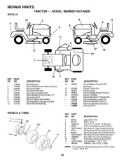 Weed Eater WZ14542D Lawn Tractor Repair Manual, 2010 page 18