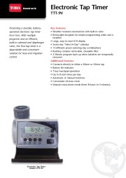 Toro Electronic Tap Timer TTT 9V Sprinkler Irrigation Owners Manual page 1