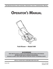 MTD 54M Series Push Lawn Mower Mower Owners Manual page 1