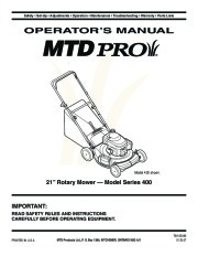 MTD Pro 460 Series 21 Inch Rotary Lawn Mower Owners Manual page 1
