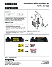 Simplicity 1687392 Snow Blower Decal Conversation Kit Installation Instructions page 1