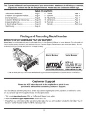 MTD 190-032 101 42-Inch Two Stage Snow Blower Attachment Owners Manual page 2