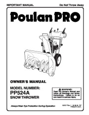 Poulan Pro Owners Manual, 2004 page 1