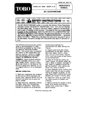 Toro 38054 521 Snowblower Manual, 1992 page 1