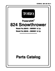 Toro 38542 and 38558 Toro 824 1028 Power Shift Snowthrower Parts Catalog, 1999 page 1