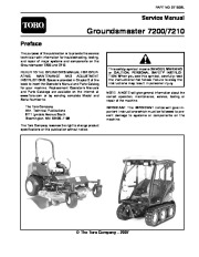 Toro 07150SL Service Manual Groundsmaster 7200 7210 Preface Publication page 1