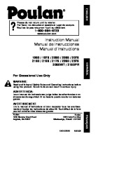 2006 Poulan 1950 1975 2050 2055 2075 2150 2155 2175 2350 2375 2050WT 2150PR Chainsaw Owners Manual page 1