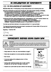 Husqvarna 315 318 Electric Chainsaw Owners Manual, 2002,2003,2004,2005 page 6