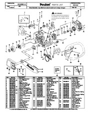 Poulan P4018AV Chainsaw Parts List page 1