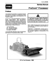 Toro 08156SL Service Manual ProCore Processor Preface Publication page 1