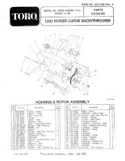 Toro 38005 1200 Power Curve Snowthrower Parts Catalog, 1990, 1991 page 1