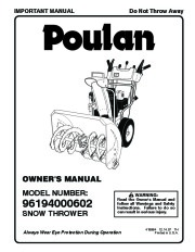 Poulan Owners Manual, 2007 page 1