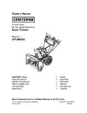 Craftsman 247.888530 Craftsman 28-Inch Snow Thrower Owners Manual page 1