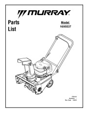 Murray Walk Behind 1695537 21-Inch Snow Blower Parts Manual page 1