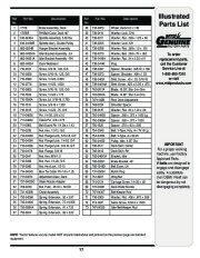 MTD 610 Hydrostatic Lawn Tractor Mower Parts List page 17
