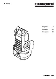 Kärcher K 2.150 Electric Power High Pressure Washer Owners Manual page 1