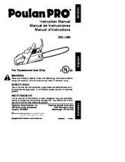 Poulan Pro 220 260 Chainsaw Owners Manual page 1