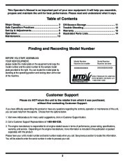 MTD Gold 580 21 Inch Rotary Mower Lawn Mower Owners Manual page 2