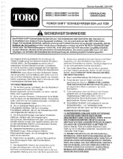 Toro 38543, 38555 Toro 824 Power Shift Snowthrower Laden Anleitung, 1995 page 1
