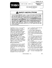 Toro 38054 521 Snowblower Manual, 1993 page 1