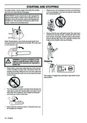 Husqvarna T425 Chainsaw Owners Manual, 2003,2004,2005,2006,2007,2008 page 20