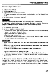 Honda HS624 HS828 Snow Blower Owners Manual page 48