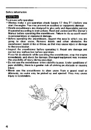 Honda HS624 HS828 Snow Blower Owners Manual page 5