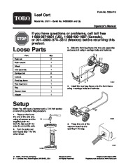 Toro 51611 Leaf Collection Cart Owners Manual, 2004, 2005, 2006 page 1