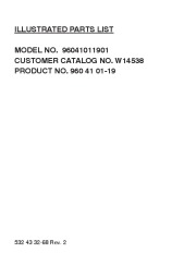 Weed Eater 96041011901 Lawn Tractor Parts List page 1
