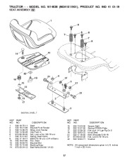 Weed Eater 96041011901 Lawn Tractor Parts List, 2010 page 17