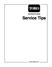 Toro Commercial Products Service Tips 94826SL Rev F Manual page 1