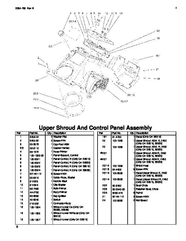 Toro CCR 2450 GTS 38515 Snow Blower Parts Catalog 2002 - English