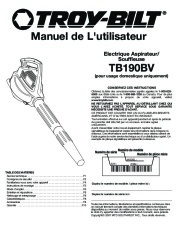 MTD Troy-Bilt TB190BV Electric Blower Vacuum Owners Manual page 11