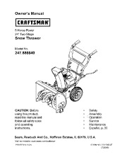 Craftsman 247.886640 Craftsman 24-Inch Snow Blower Owners Manual page 1