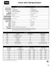 Toro ProCore 864 1298 Specifications TRACTOR page 1