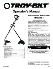 MTD Troy-Bilt TB525ET Trimmer Lawn Mower Owners Manual page 1
