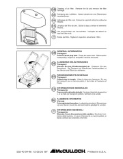 McCulloch Owners Manual, 2006 page 20