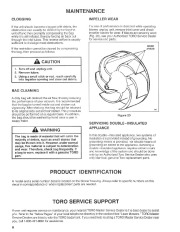 Toro 51571 Yard Blower Vac Owners Manual, 1994 page 8