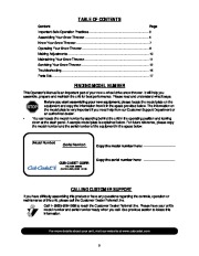 MTD Cub Cadet 826 4×4 Snow Blower Owners Manual page 2