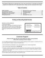 MTD White Outdoor 28 30 33 45 Two Stage Snow Blower Owners Manual page 2
