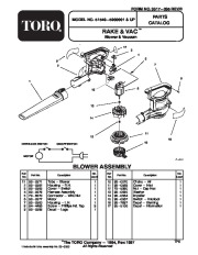 Toro 51549 Rake And Vac Blower Parts Catalog, 1995 page 1