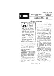 Toro 38000C S-120 Snowthrower Instructions de Préparation, 1989 page 1