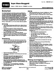 Toro 51593 Super Blower/Vacuum Owners Manual, 2007, 2008, 2009 page 15