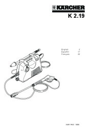 Kärcher K 2.19 Electric Power High Pressure Washer Owners Manual page 1